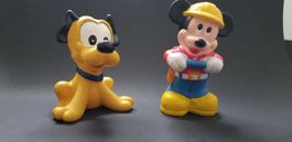 Micky Maus und Pluto Plastik Figuren 80er