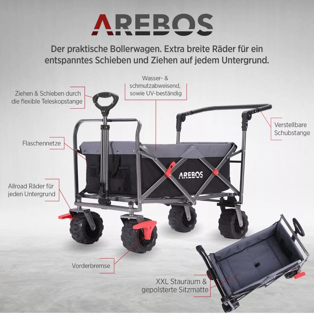 Carriole: Stabile Bollerwagen ohne Dach – Nuovo e nell'imballaggio originale da Amriswil venduto da JaJa-Express 2