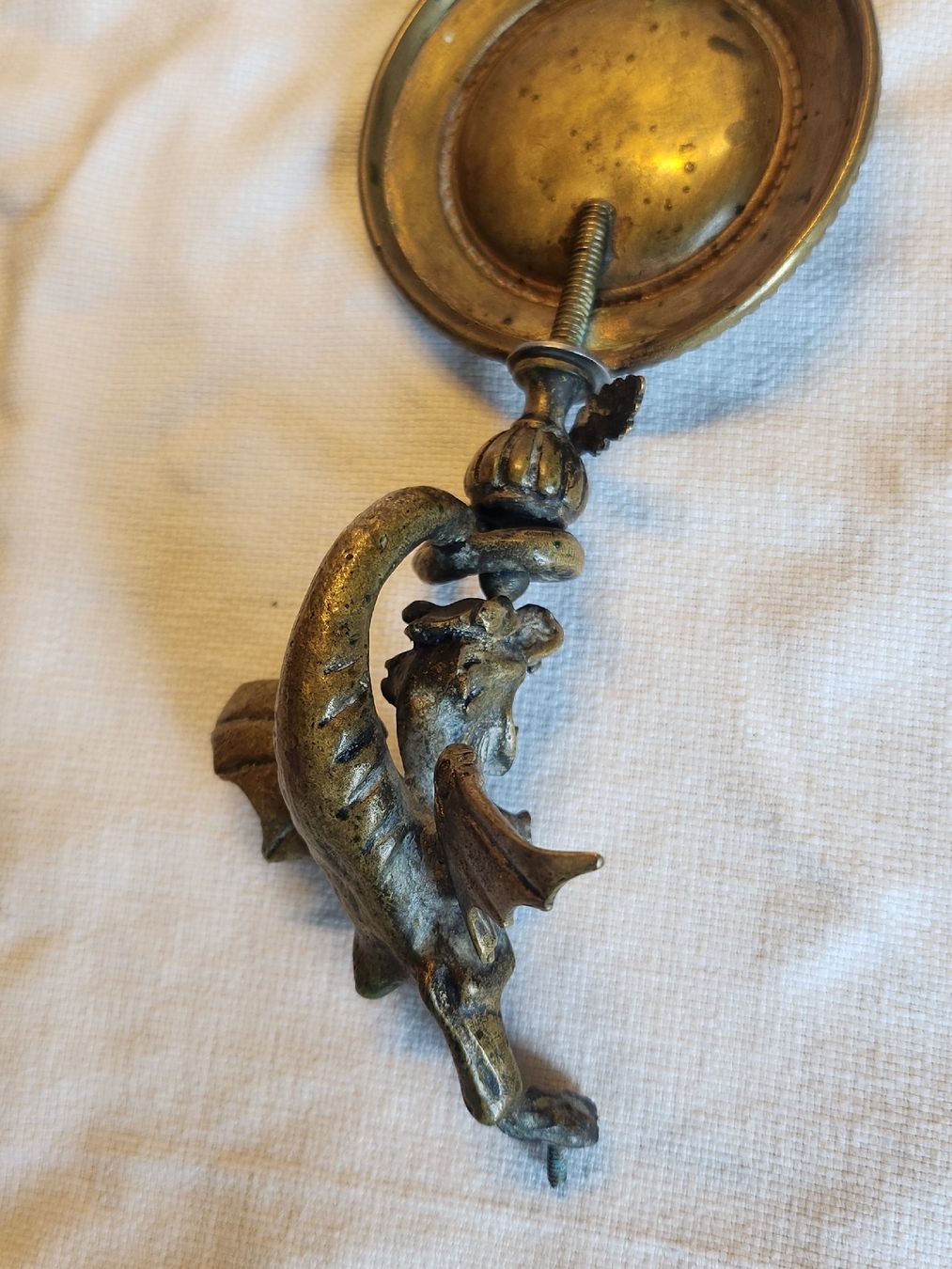 Eisenwaren: Antike Applike / Möbelbeschlag Drache Gargoyle Messing  – Gebraucht aus Zürich von BAENZERINO 5