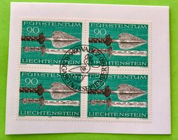 Briefmarken aus Liechtenstein 4 er Block mit Papier 