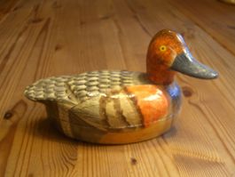 hübsche, bunte Papiermaché Ente, Schmuckschatulle,Handarbeit