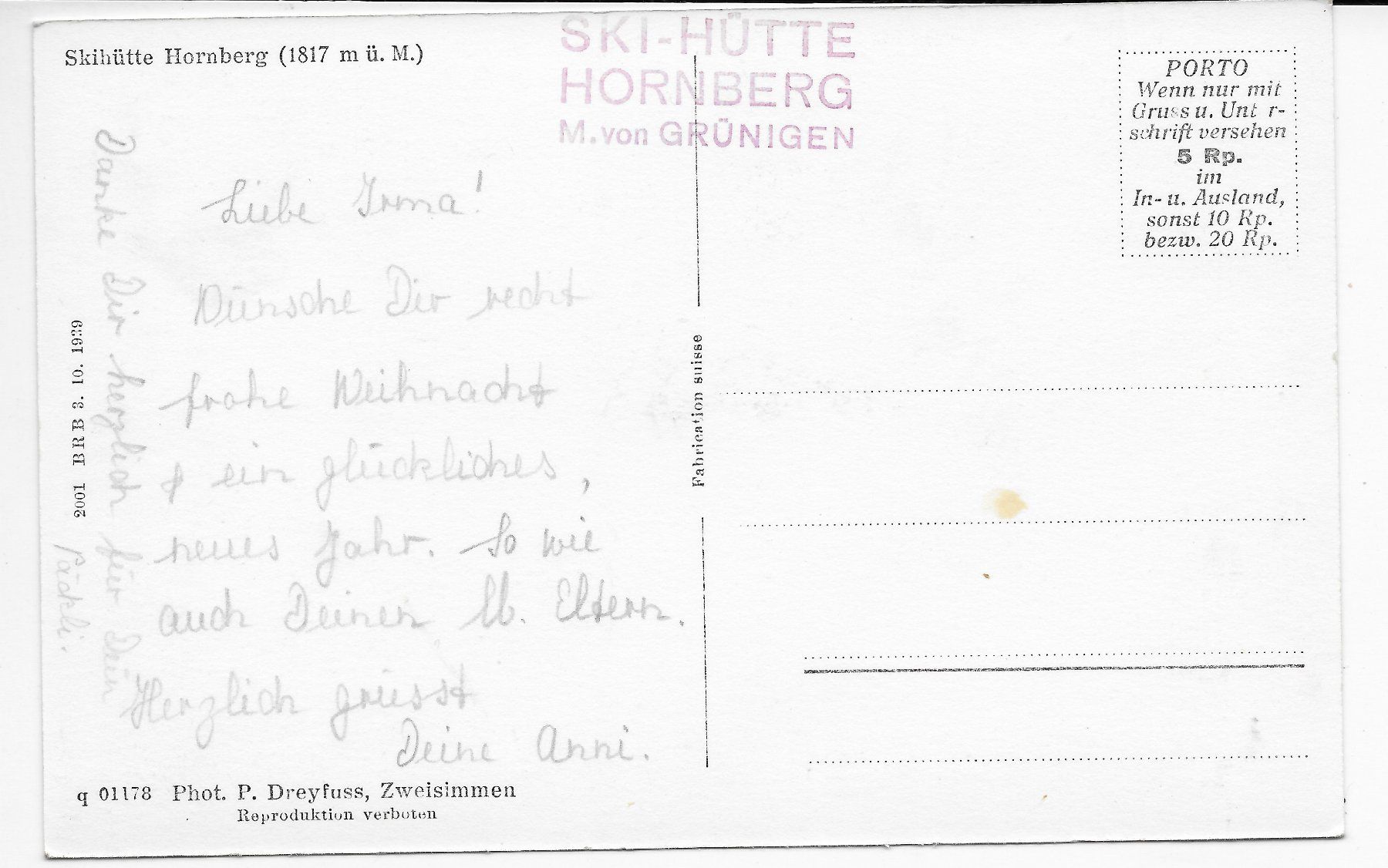 Cartoline postali: Hornberg-Rinderberg – Usato da Hefenhofen venduto da Richsalz 1