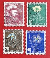 PRO JUVENTUTE SATZ 129 - 132 MIT SCHÖNEN STEMPEL 1949