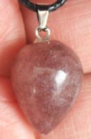 Halskette C-433 – Kreiskegel – Strawberry Quarz – 22x15mm