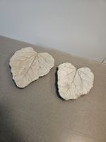 2x Beton-Blätter Handgemacht Deko für Garten/Haus
