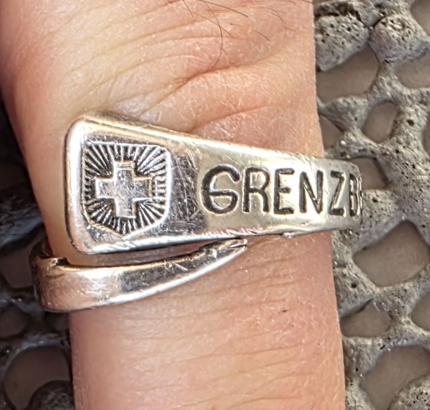 Ringe: Antiker Silberring 900 - Grenzbesetzung 1914/15 Militär WW1 – Gebraucht aus Niederuzwil von 262305 3