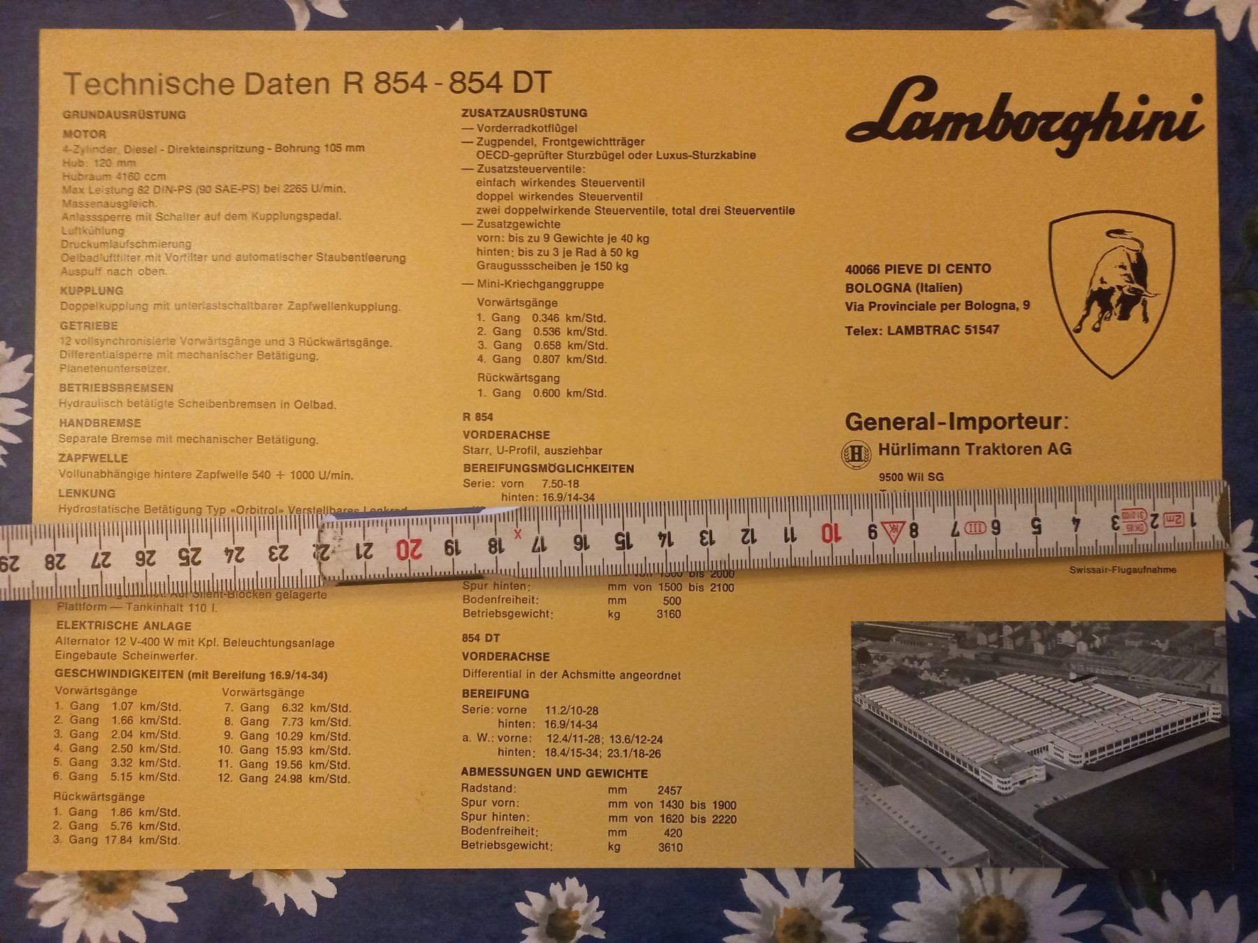 Lamborghini Documenti: Original Oldtimer Traktor Prospekt Lamborghini 854 Deutsch – Nuovo (secondo la descrizione) da Dulliken venduto da classiclerchdulliken 1