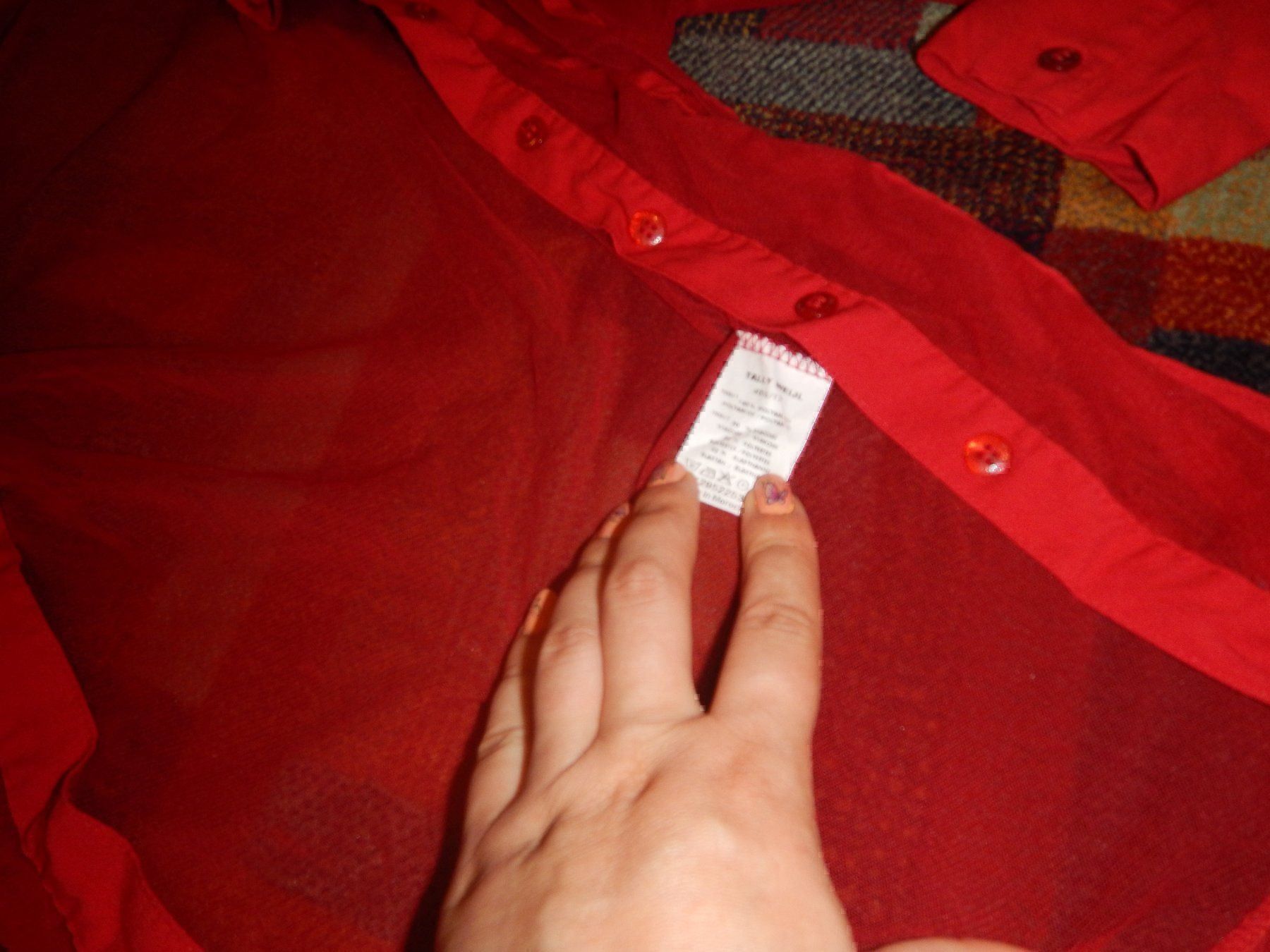 Camicette: Blusa rossa trasparente in pizzo – Usato da Coldrerio venduto da camillo71 3