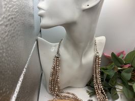 Vintage Collier Faux Perlen und Sterlingsilber
