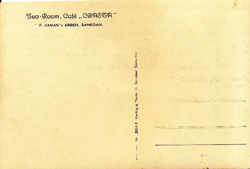 Ansichtskarten: Samedan - Café Crasta + c1950 – Gebraucht aus Emmenbrücke von teestube 1