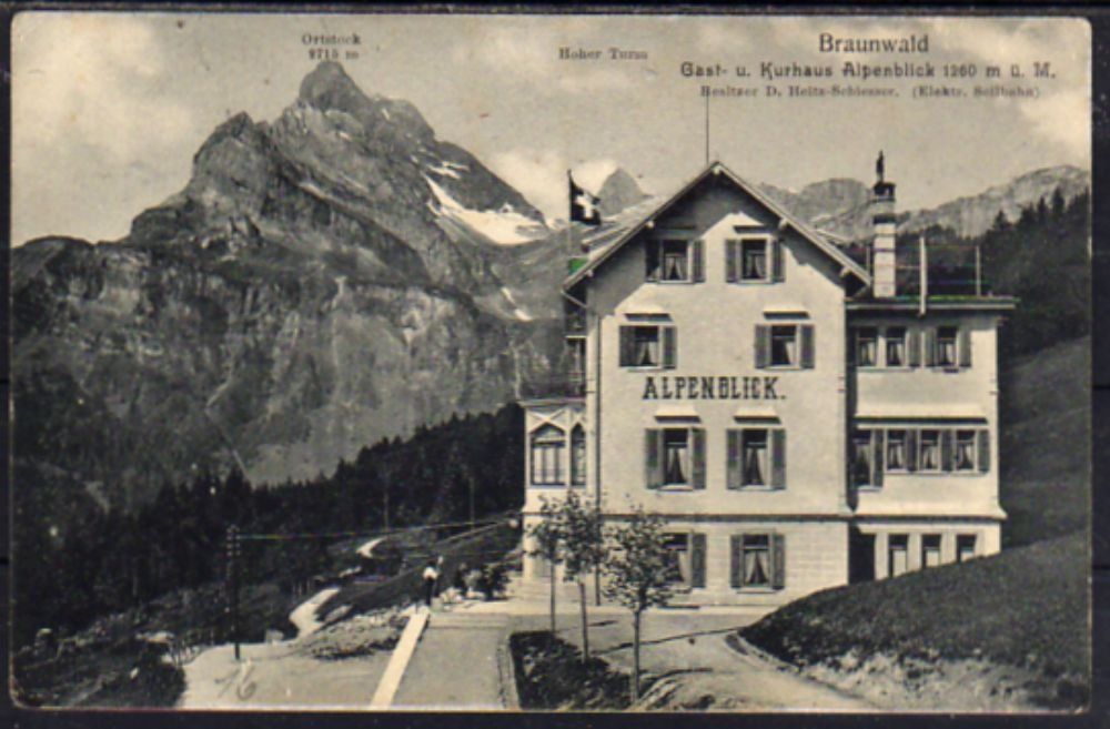 Cartoline postali: Braunwald Gasthaus Alpenblick – Usato da Bichelsee venduto da Gloeckner