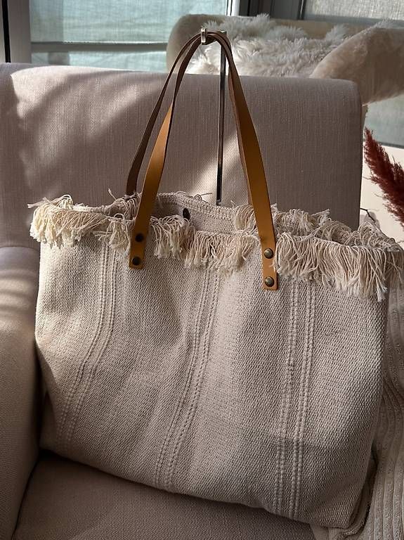 Borse: Shopper-Tasche Baumwolle-Leder beige-pink – Nuovo (secondo la descrizione) da Muttenz venduto da einfach-schoen 3