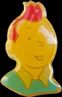 Pin Tintin T-shirt vert cheveux rouge