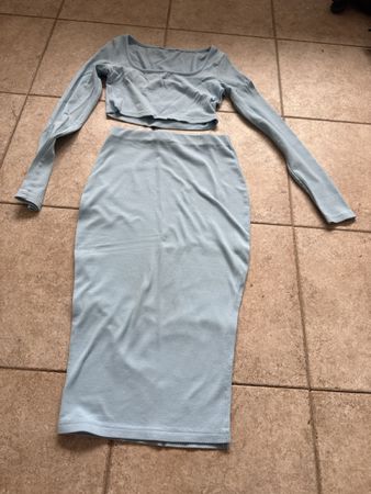 Top und Rock Set -Zweiteiler - hellblau, Gr. S