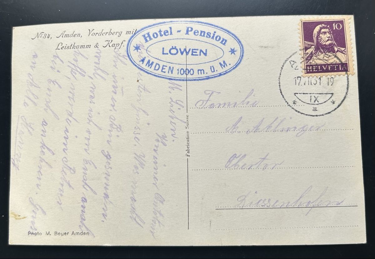 Cartoline postali: Fotokarte Amden  – Usato da Horw venduto da Tellbub 1
