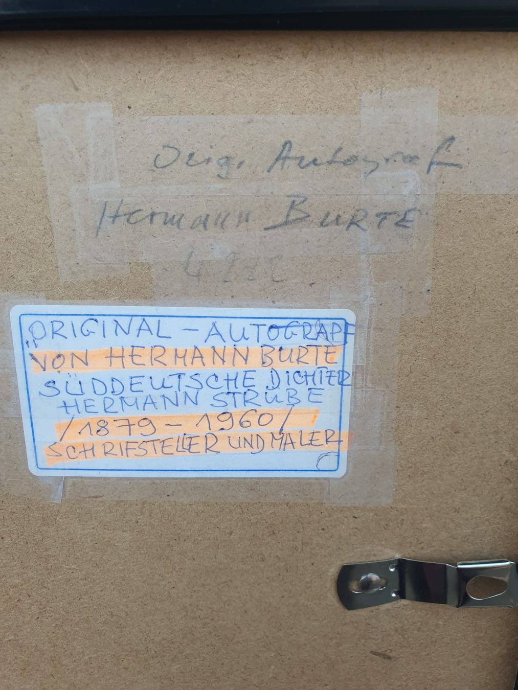 Autografi: Original Autograph von Hermann Burte 1879-1960 – Usato da Basel venduto da FirstClass4000 1