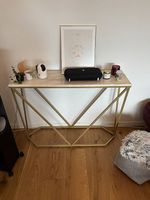 Konsolentisch Marmor Optik Weiss/Gold