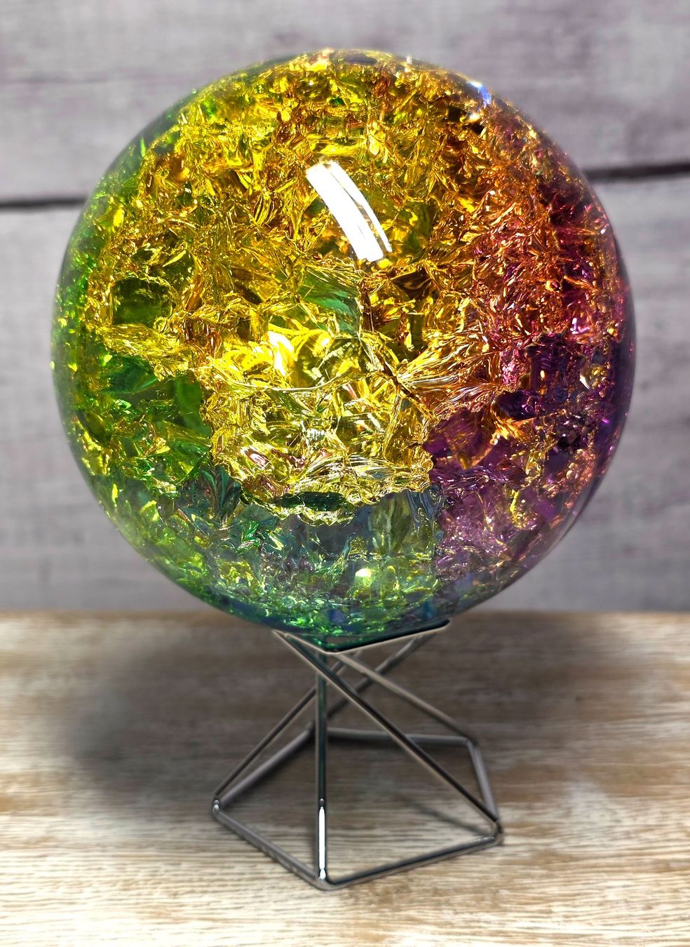 Bicchieri: Regenbogen Crackle Glaskugel 1.2kg – Nuovo e nell'imballaggio originale da Matzingen venduto da Shay_Crystalz 2