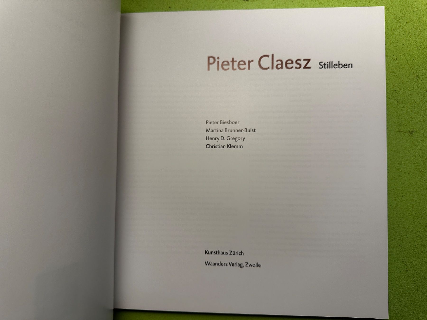 Bücher: Pieter Claesz: Stilleben. – Gebraucht aus Zürich von allp 1