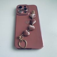 Hülle Cover Etui Case Rosa für iPhone 12 Pro Max Herzkette