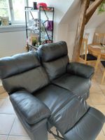 Teil-Ledersofa schwarz 2-Sitzer mit Funktionen guter Zustand
