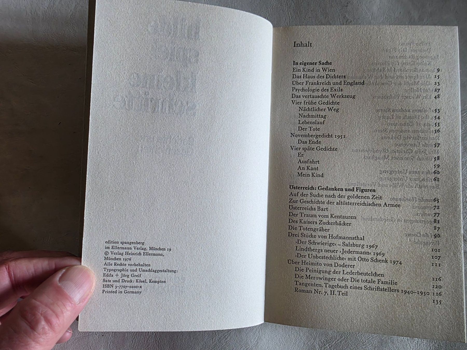 Libri: Hilde Spiel - Kleine Schritte - Edition Spangenberg - 1976 – Usato da Walterswil BE venduto da Lonitti 4