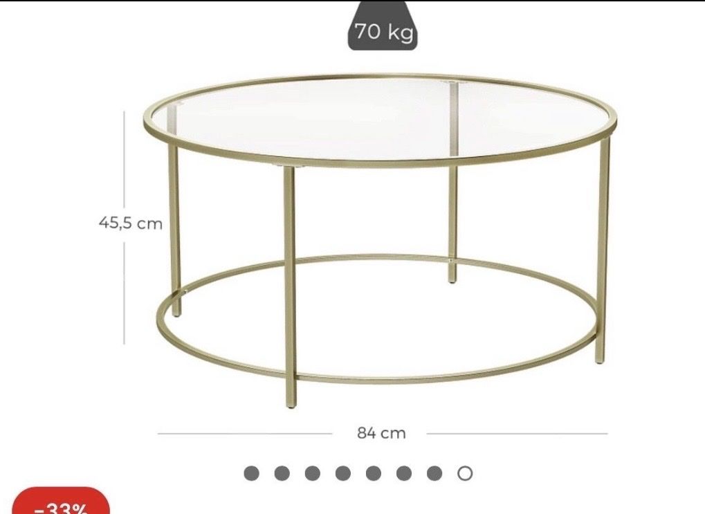 Tavoli: Runder Couchtisch Glas Metall  – Usato da Frick venduto da jul_sj6p 1