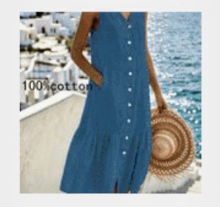 Sommerkleid blau Grösse XL 100% Baumwolle, neu