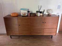 Grand buffet mural en bois massif rare et unique (années 60)
