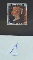 Briefmarke One Penny Black 1840 Königin Victoria schwarz