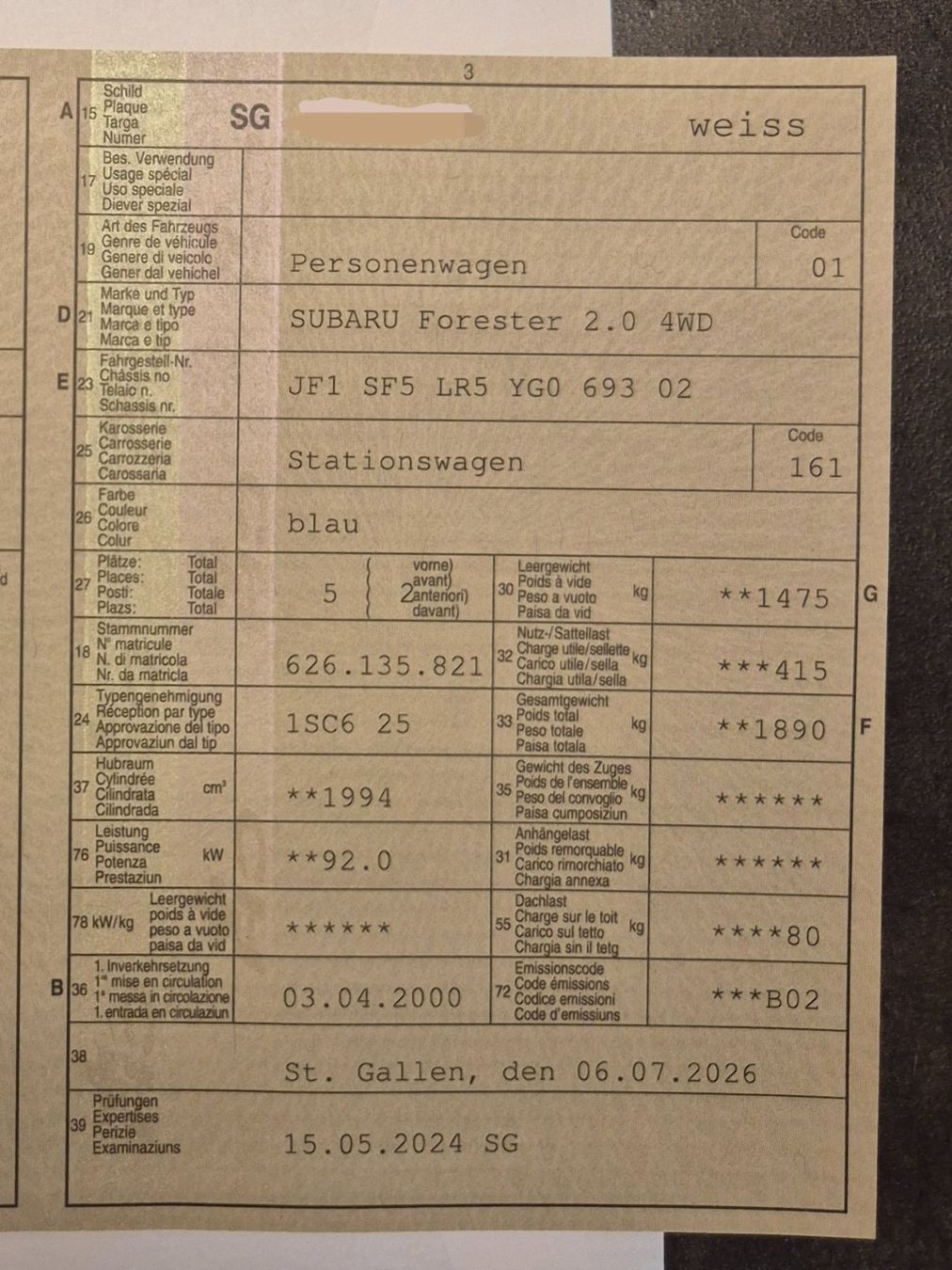 Subaru Autos: Subaru Forester – Gebraucht aus Oberhelfenschwil von Evoluus 8