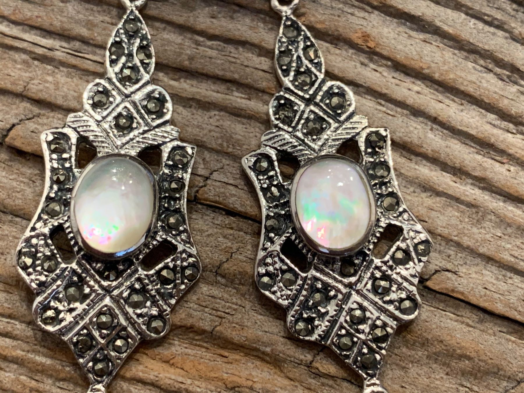 Ohrringe & -stecker: Ohrringe im Art Deco Stil Silber Perlmutter u. Markasiten – Neu (gemäss Beschreibung) aus Bern von Jiffy 3