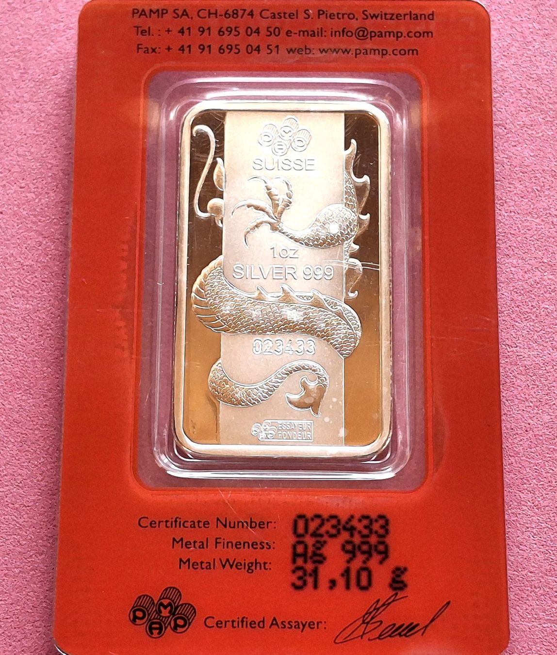 Metalli preziosi: PAMP - DRACHE 2012 - 1 OZ FEINSILBER – Usato da Boniswil venduto da dpd4coins 1