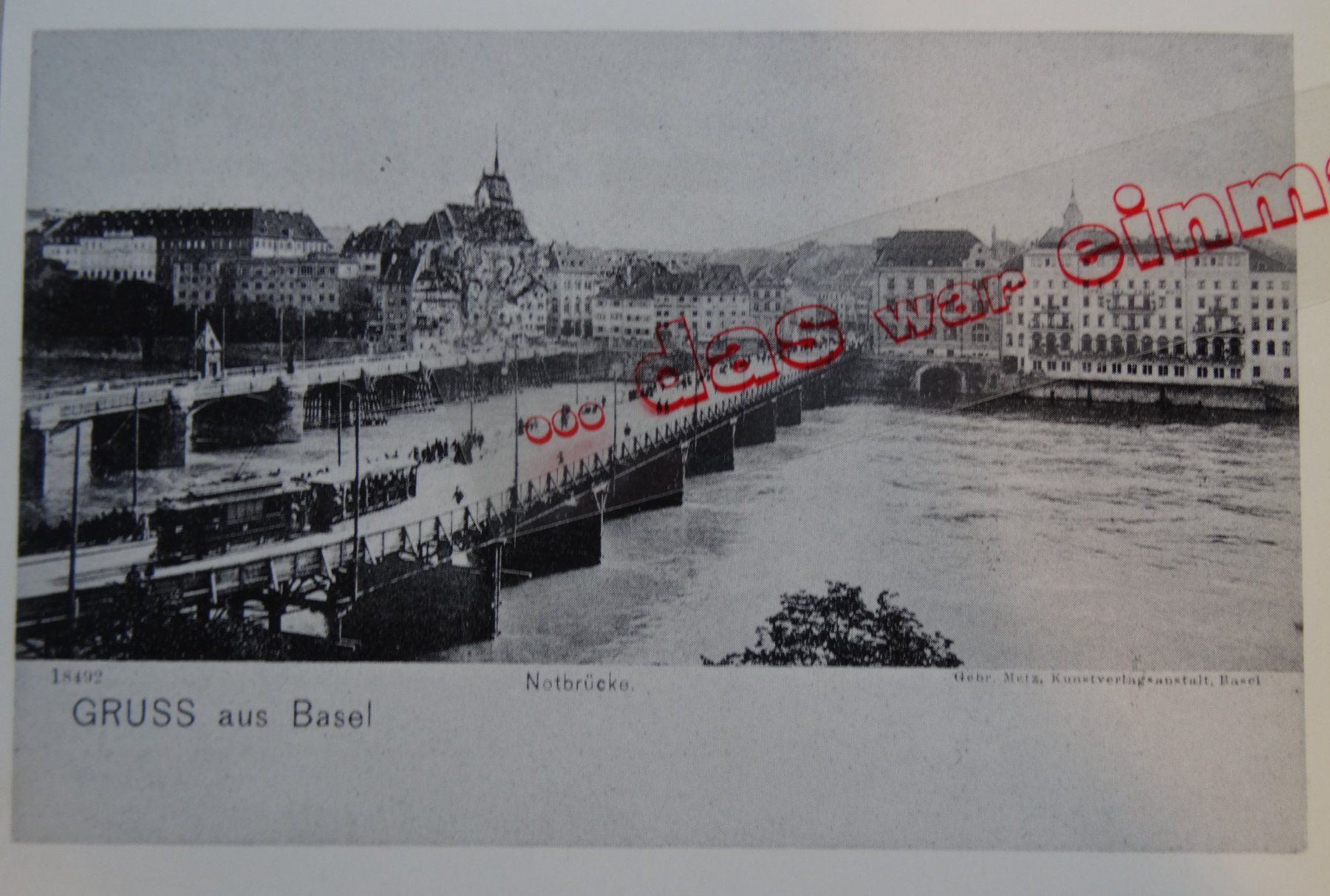 Cartoline postali: Basel Notbrücke  anno dazumal – Usato da Safnern venduto da Wstussi