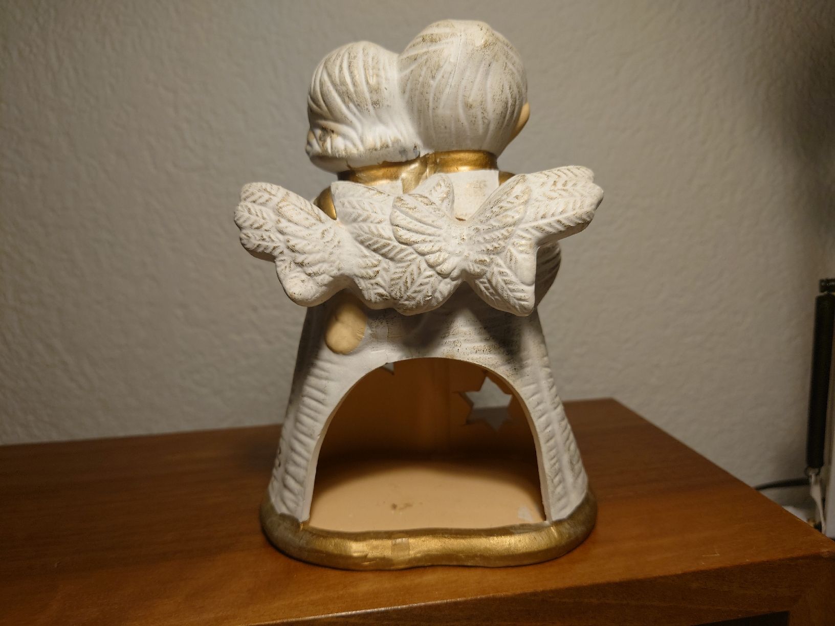 Figuren: Alte Tonfigur singende Engel, Teelicht – Gebraucht aus Fraubrunnen von PlueschPanda