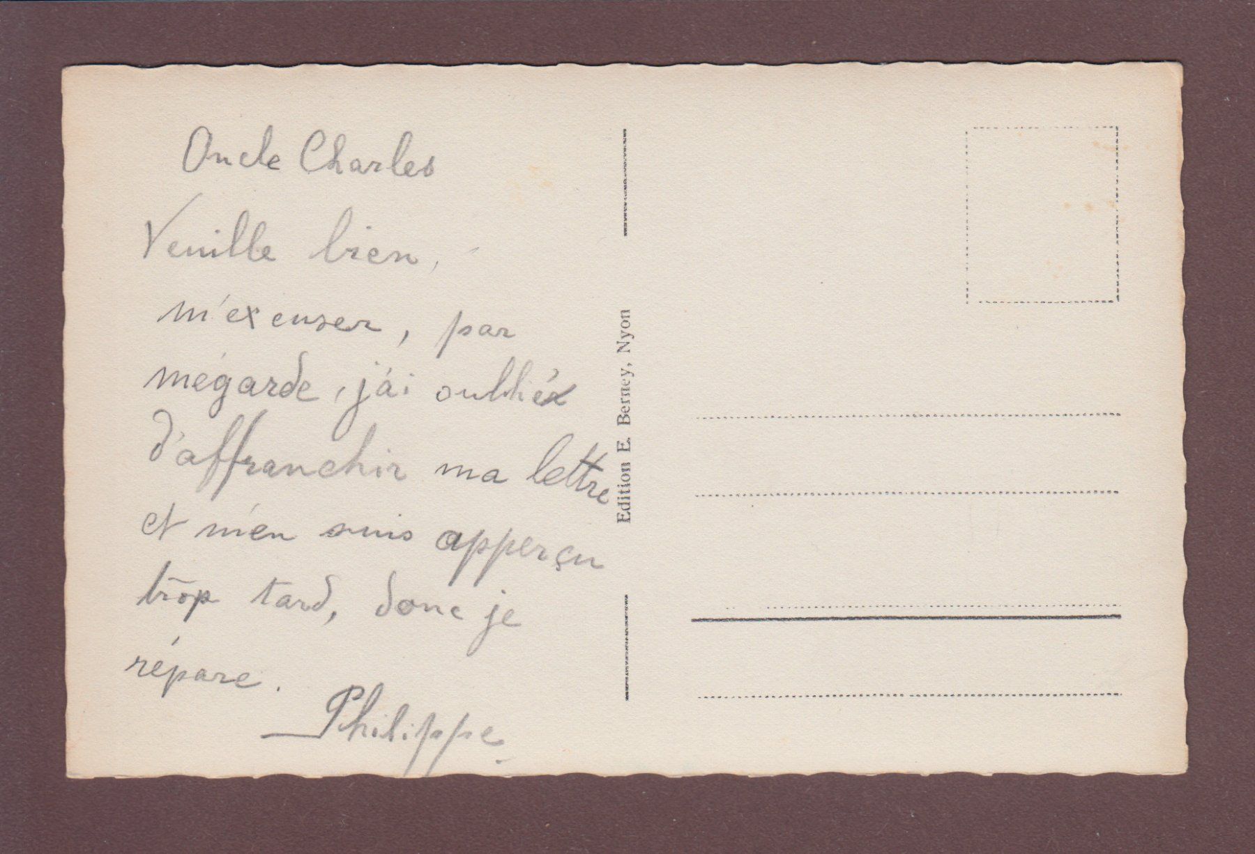 Cartoline postali: NYON - Le Château – Usato da Pully venduto da nicecards 1
