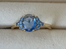 Luxus Elegante Solitär gr: 18/8 Ring Zirkonia Farbe: Gold