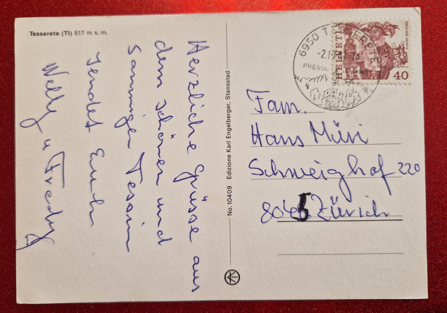 Cartoline postali: Tesserete 1981 Ticino – Usato da Melchnau venduto da Arthurius 1