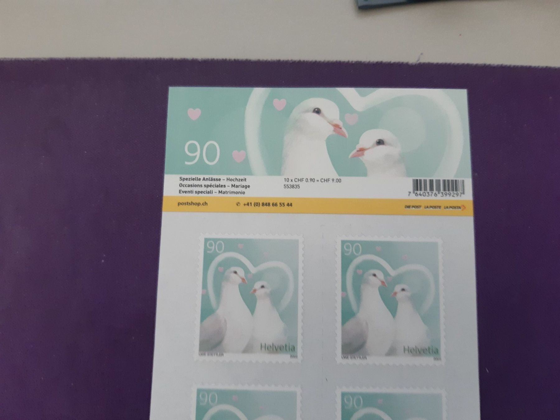 Tous les timbres: ** 10 Briefmarken à -.90 Rp. "HOCHZEIT", Original – Neuf (Voir description) à Wangs par weisstannen01 1