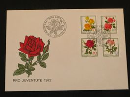 Pro Juventute FDC 1972 Nr. 240 - 243 Rosen