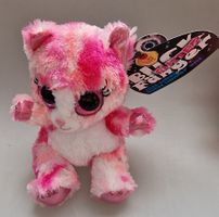 Plüsch Glitzer Katze Pink Weiss Neu