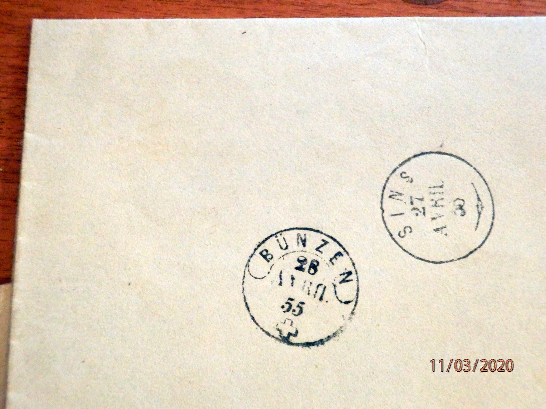 Timbri: schöner Brief mit blauem Balkenstempel – Usato da Ueberstorf venduto da dinbau 3