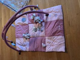 Spieldecke mit Spielbogen rosa gewaschen nicht gebraucht