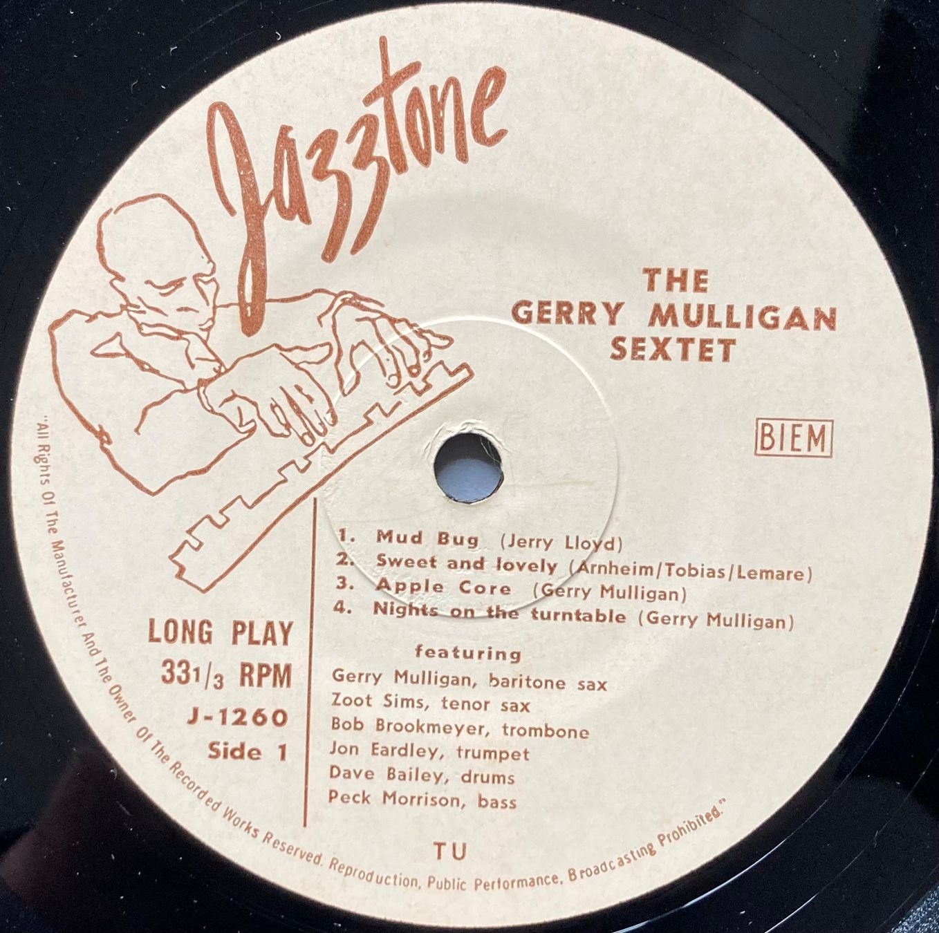 Schallplatten: GERRY MULLIGAN - THE GERRY MULLIGAN SEXTET – Gebraucht aus Poliez-Pittet von Newtown-Records 2
