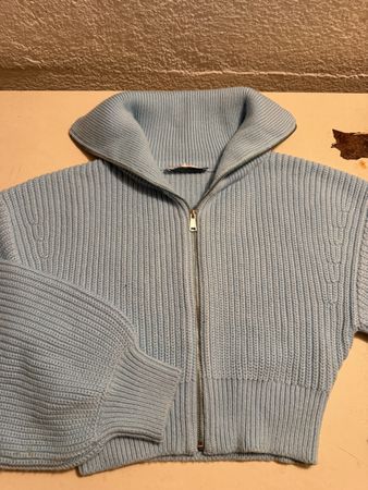 Strickjacke Reissverschluss hellblau Grösse S neuwertig