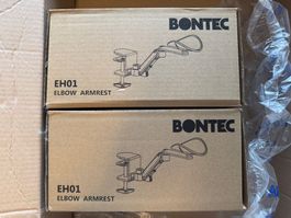 2x BONTEC ergonomische Armauflage Schreibtisch, drehbar, Alu