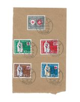 Pro Patria 1957 FDC Satz auf Papierstück 5-fach gestempelt
