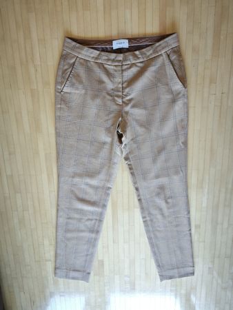 Via Masini 80 Hose in beige mit dezentem Karo, Grösse 38