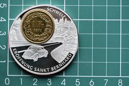 schweiz sankt bernhardt vergoldeter cu-ni 1 franken 1971