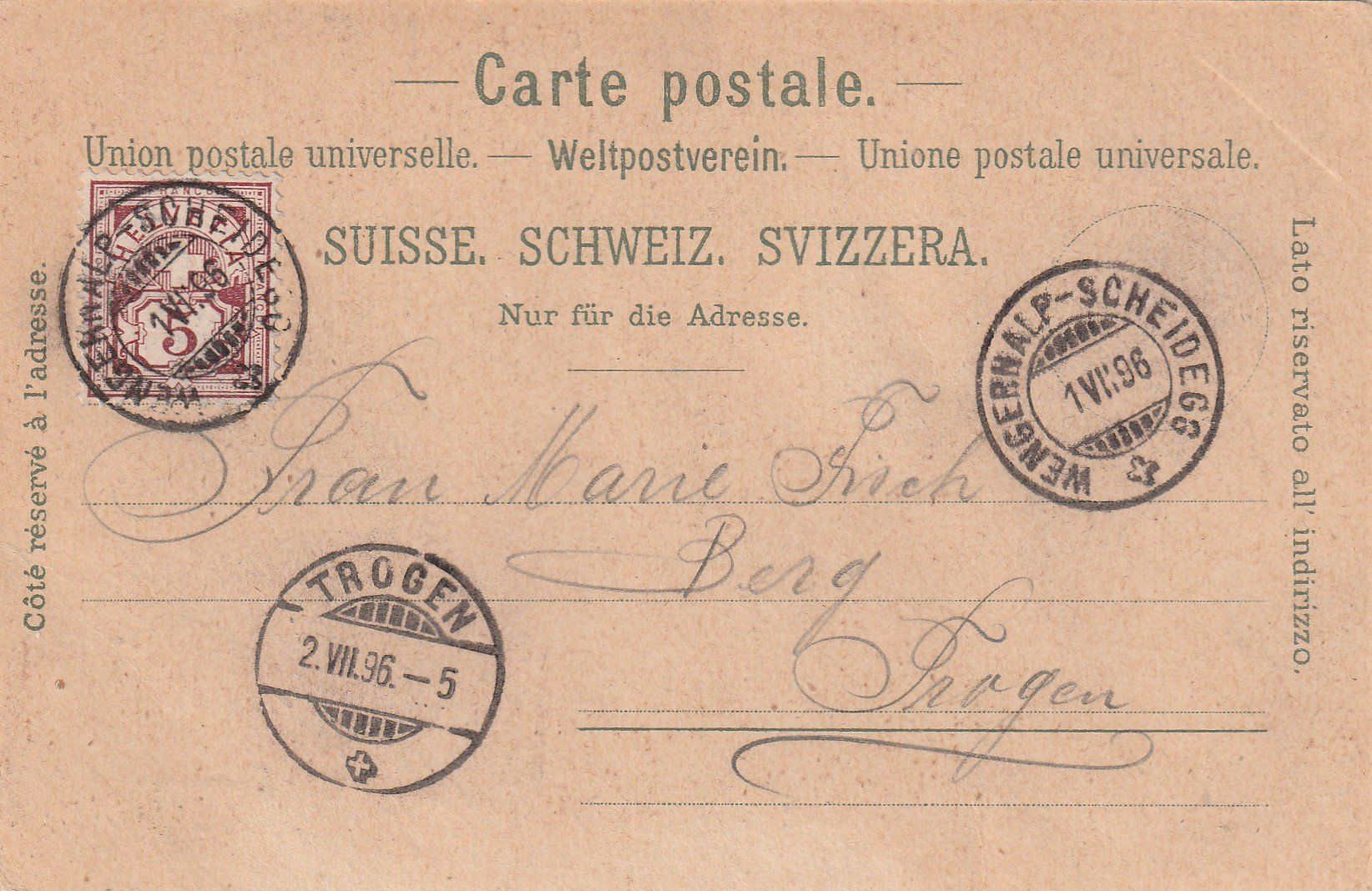 Cartoline postali: Berner Oberland 2-bildrig – Usato da Rorschacherberg venduto da fratovi2 1